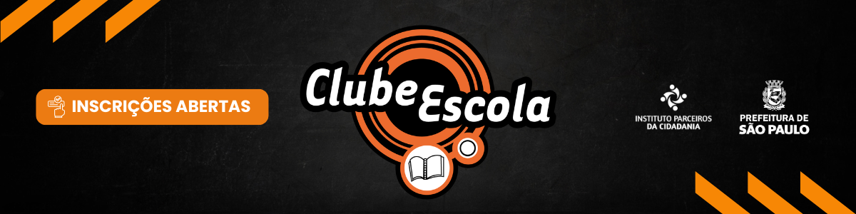 Banner do Clube Escola com logo do Parceiros da Cidadania